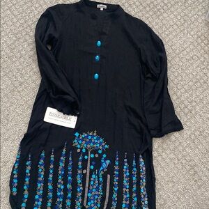 Black kurta with embroidery